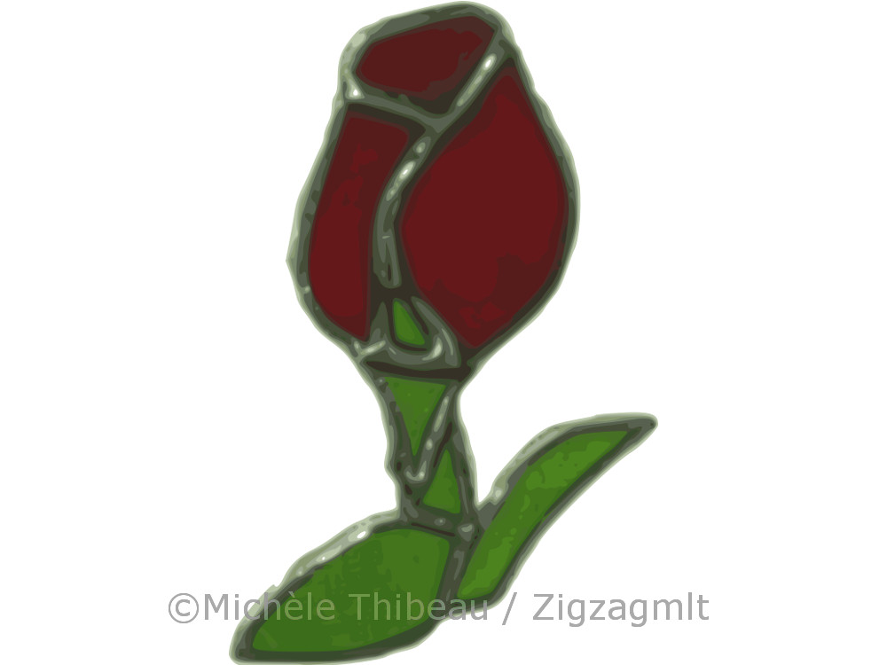 My sister's stained glass work is a source of inspiration. This rose called out to me to come and play. And so I did!