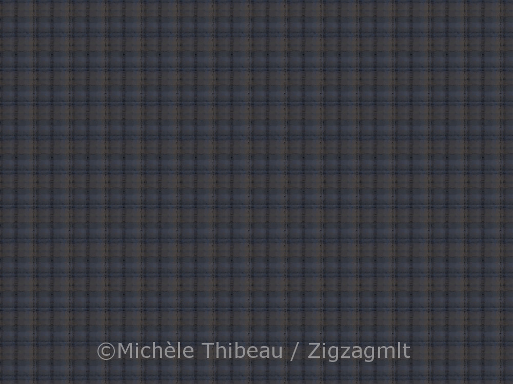 There was no resisting trying my hand at a plaid with this one. Small scale with bluish purples, black and beige.